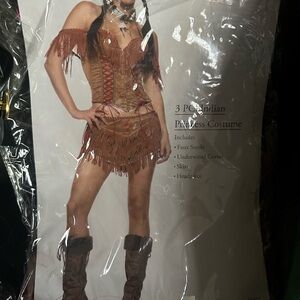 Fringed Faux Suede Costume Set